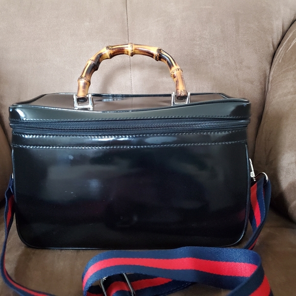 Gucci Handbags - Gucci Bamboo Handle Train Case Handbag